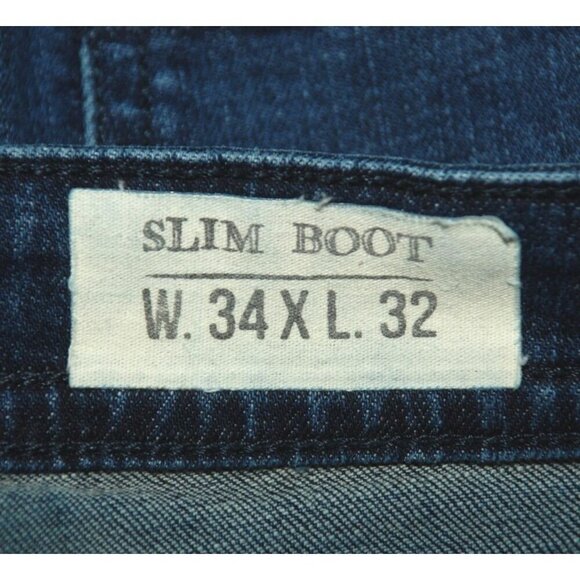 TX AXEL Mens Dark Wash Blue Jeans Size 34X32 Slim Boot Cut Western Casual - Picture 9 of 11